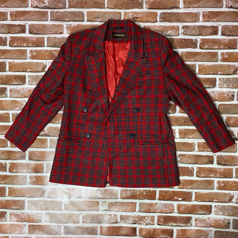 Vintage Giorgio Saint Angelo BLAZER Red  Plaid